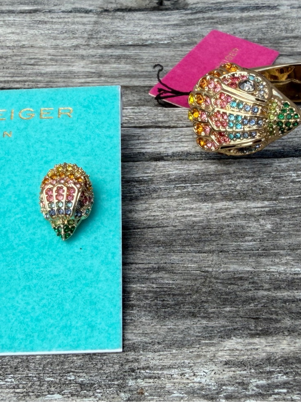 Kurt Geiger Multicolor Crystal Bangle Bracelet & Earrings Set NEW - Picture 3 of 6